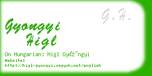 gyongyi higl business card